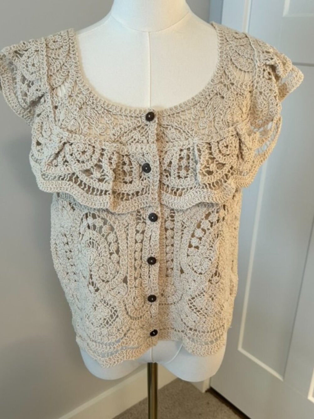 Pretty Ruffle Crochet Cardigan Top